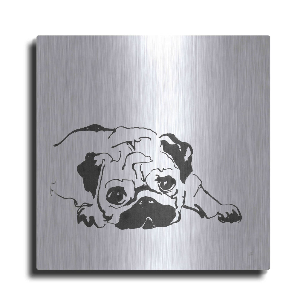 'Line Dog Pug II' by Chris Paschke – Metal Wall Art