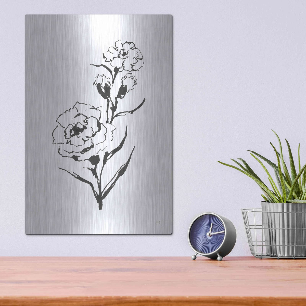 'Line Carnation III' by Chris Paschke – Metal Wall Art, 12x16 room view