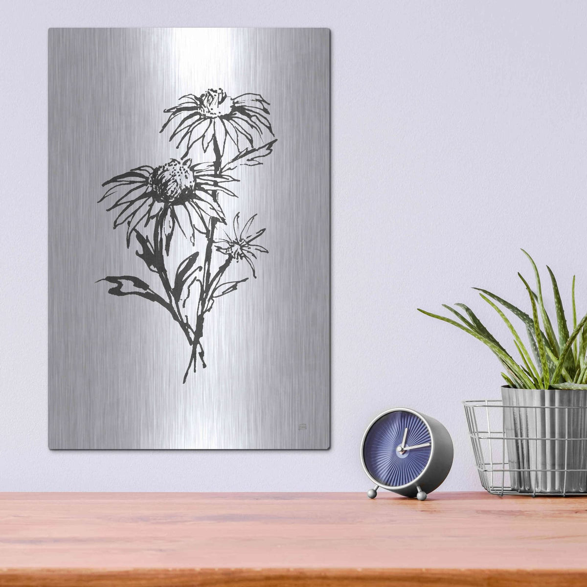 'Line Echinacea III' by Chris Paschke – Metal Wall Art, 12x16 room view