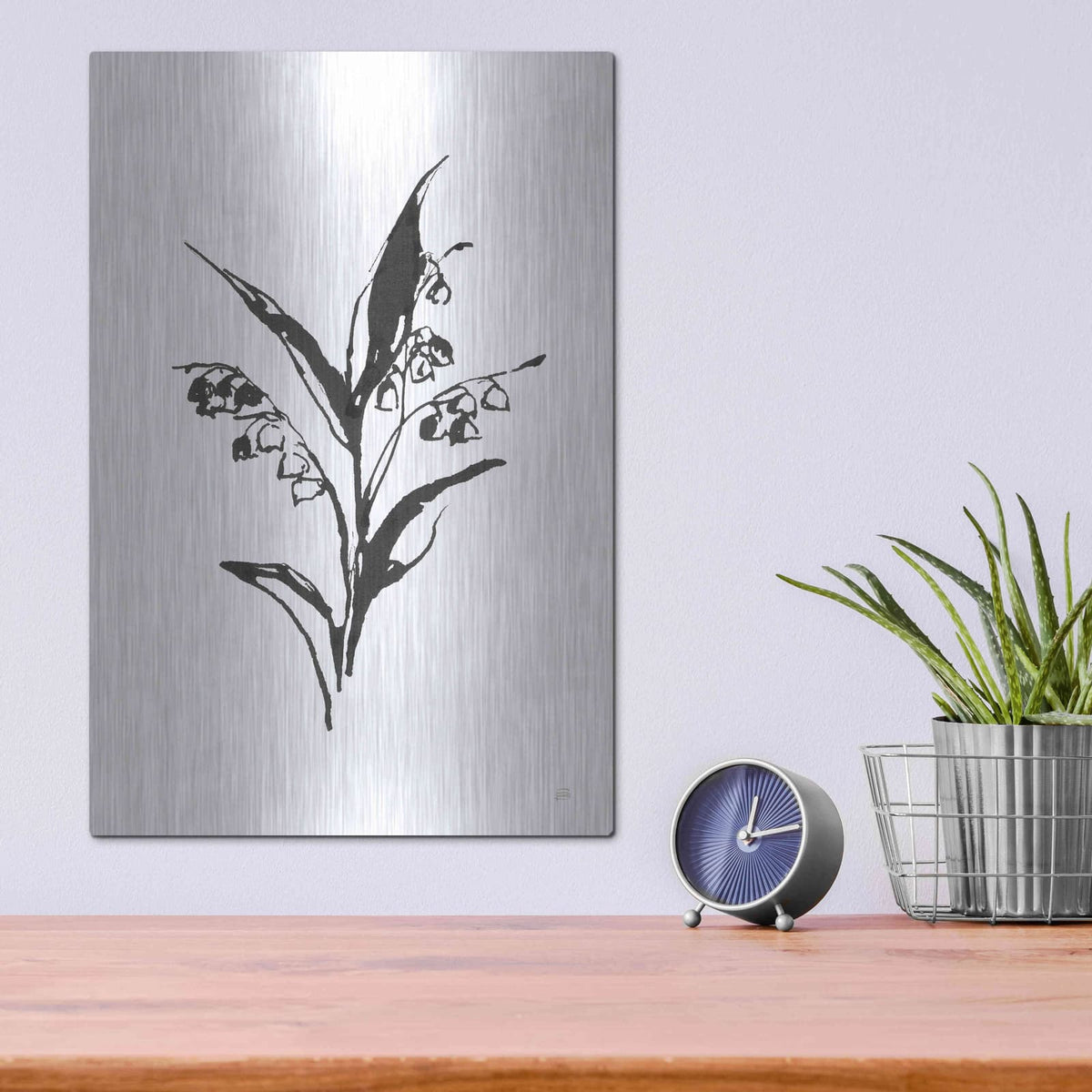 'Line Lily of the Valley I' by Chris Paschke – Metal Wall Art, 12x16 room view