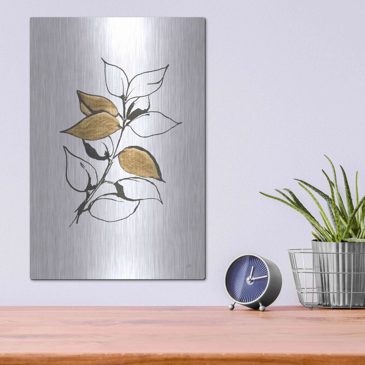 'Leafed VII' by Chris Paschke – Metal Wall Art, 12x16 room view