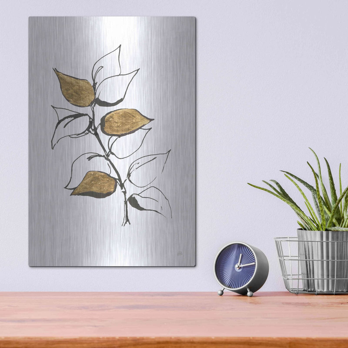 'Leafed VIII' by Chris Paschke – Metal Wall Art, 12x16 room view