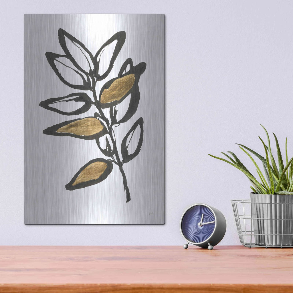 'Leafed X' by Chris Paschke – Metal Wall Art, 12x16 room view