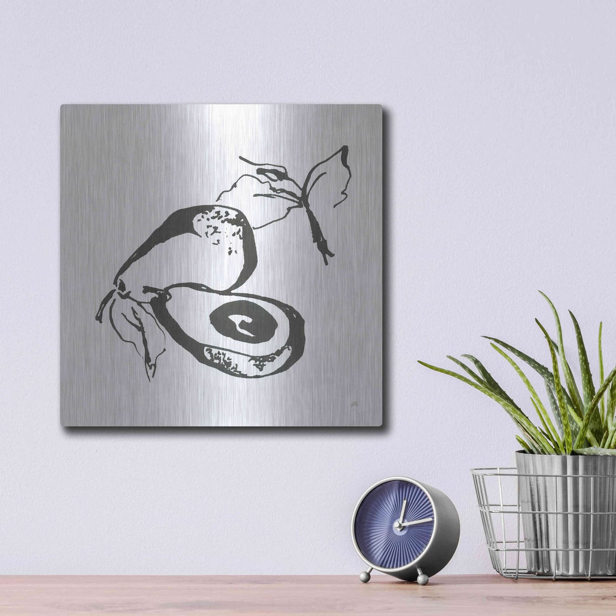 'Avacado I BW' by Chris Paschke – Metal Wall Art, 12x12 room view