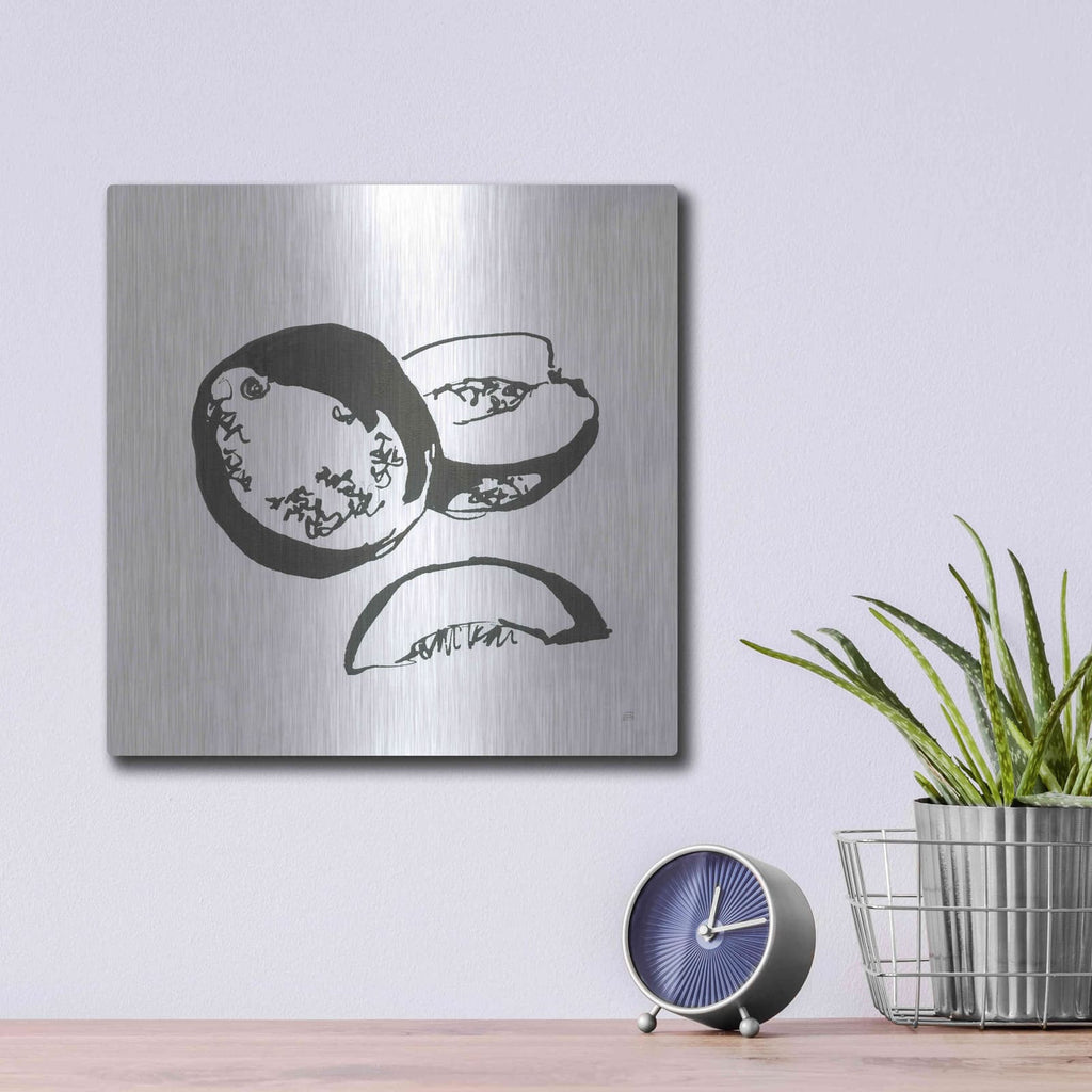 'Cantaloupe II BW' by Chris Paschke – Metal Wall Art, 12x12 room view