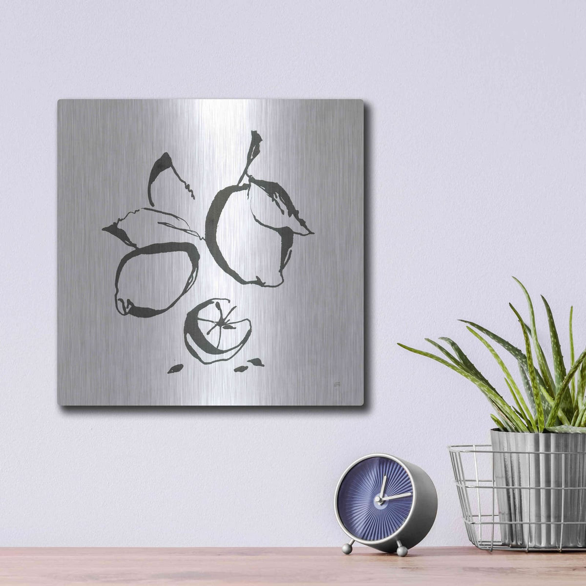 'Lemons BW' by Chris Paschke – Metal Wall Art, 12x12 room view