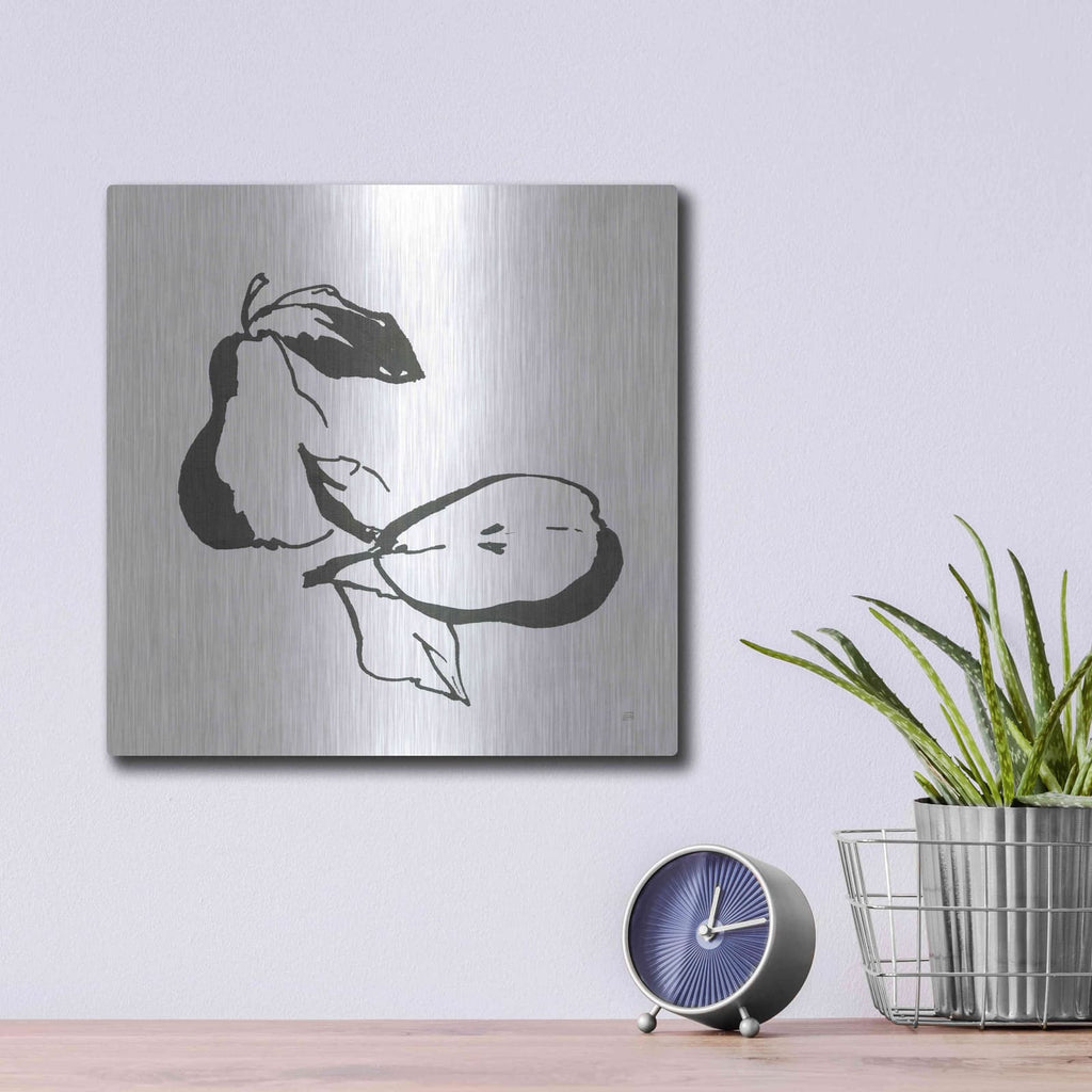 'Pears BW' by Chris Paschke – Metal Wall Art, 12x12 room view