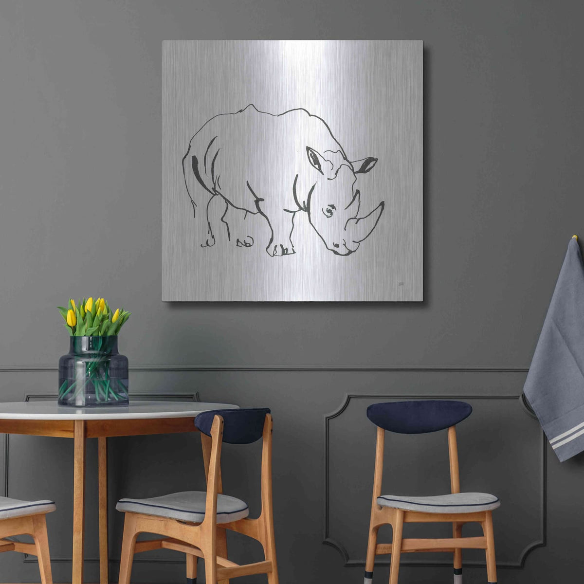 'African Animals V' by Chris Paschke – Metal Wall Art, 36x36 room view