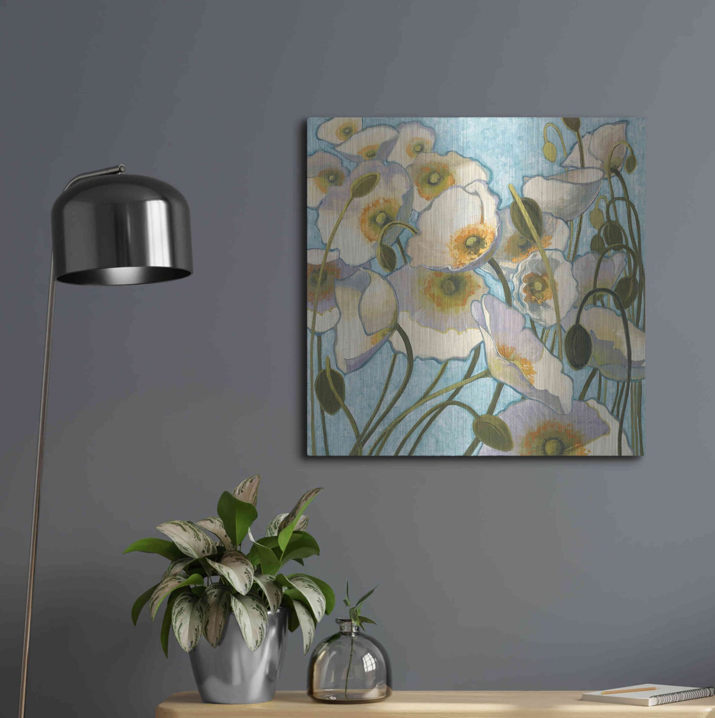 Luxe Metal Art 'Chantilly' by Shirley Novak, Metal Wall Art,24x24