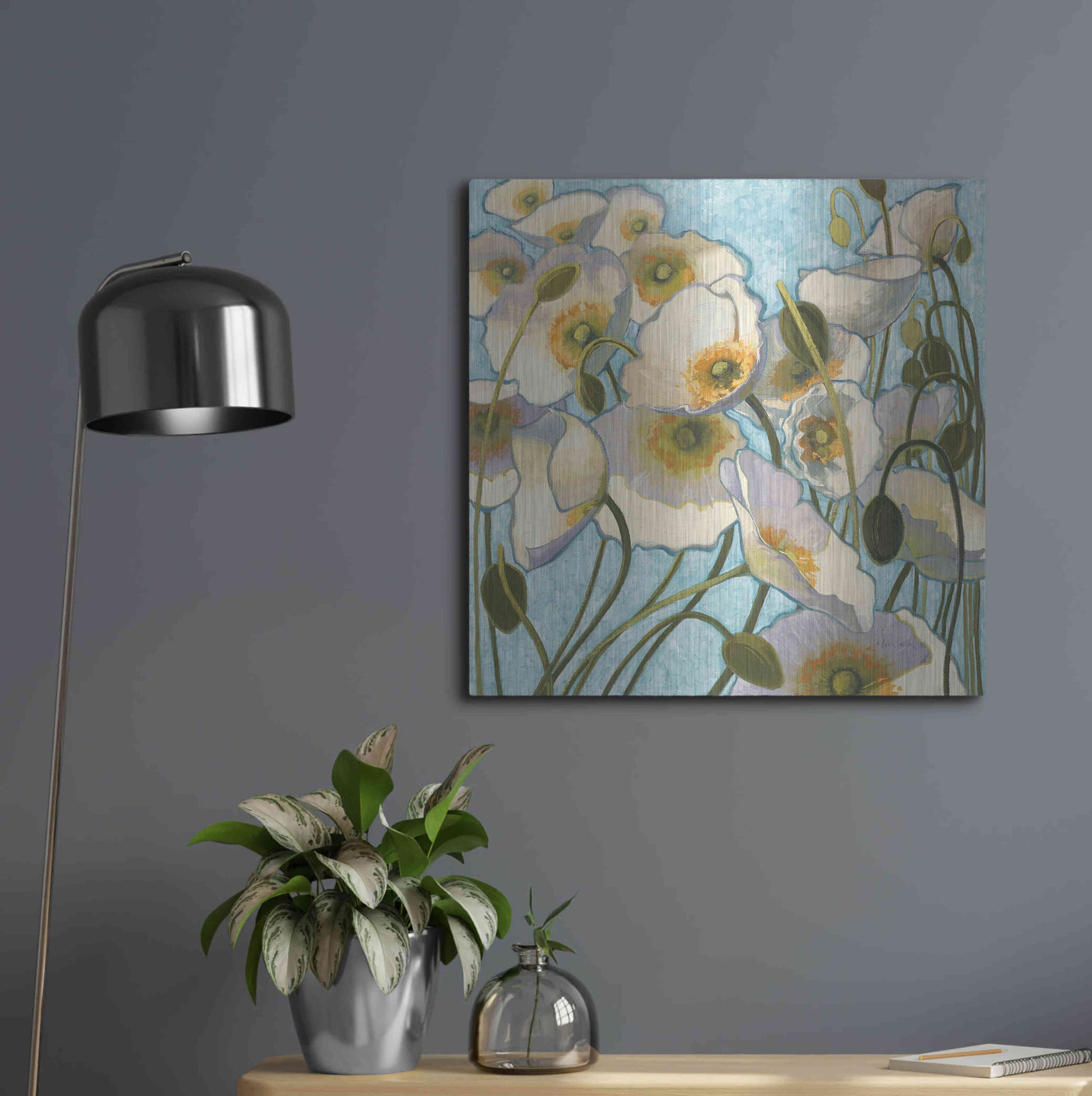 Luxe Metal Art 'Chantilly' by Shirley Novak, Metal Wall Art,24x24