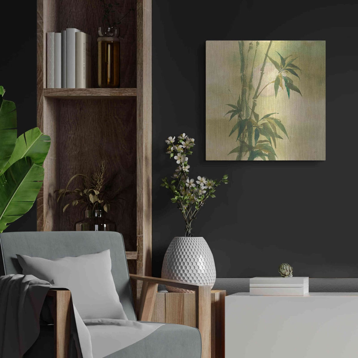 'Moon Season Spring' by Chris Paschke – Metal Wall Art, 24x24 room view