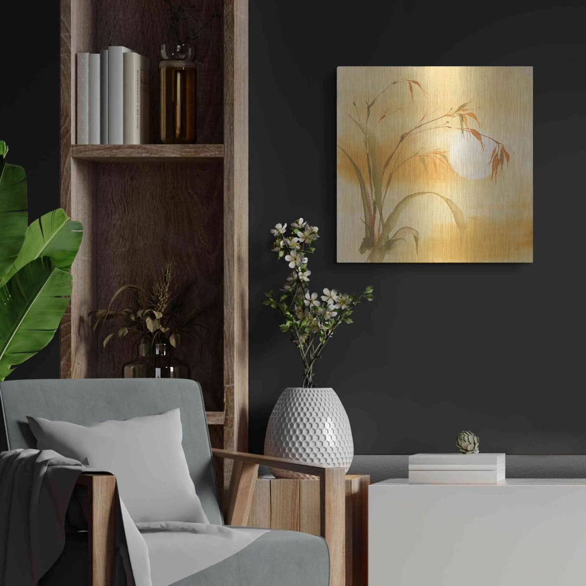 'Moon Season Summer' by Chris Paschke – Metal Wall Art, 24x24 room view