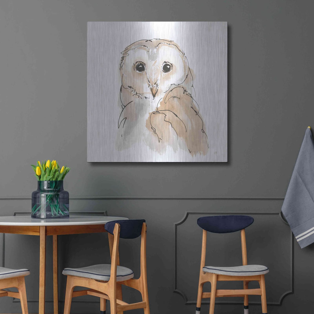 'Barn Owl II' by Chris Paschke – Metal Wall Art, 36x36 room view