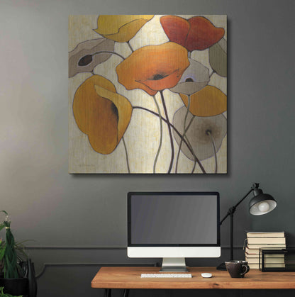 Luxe Metal Art 'Pumpkin Poppies III' by Shirley Novak, Metal Wall Art,36x36