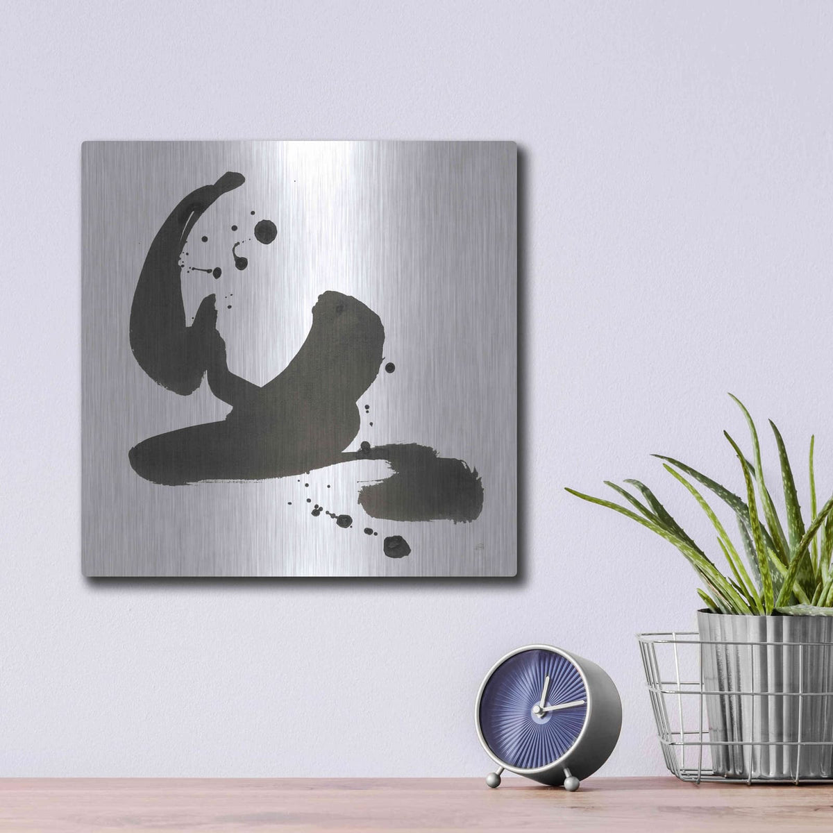 'Ink Drops I' by Chris Paschke – Metal Wall Art, 12x12 room view