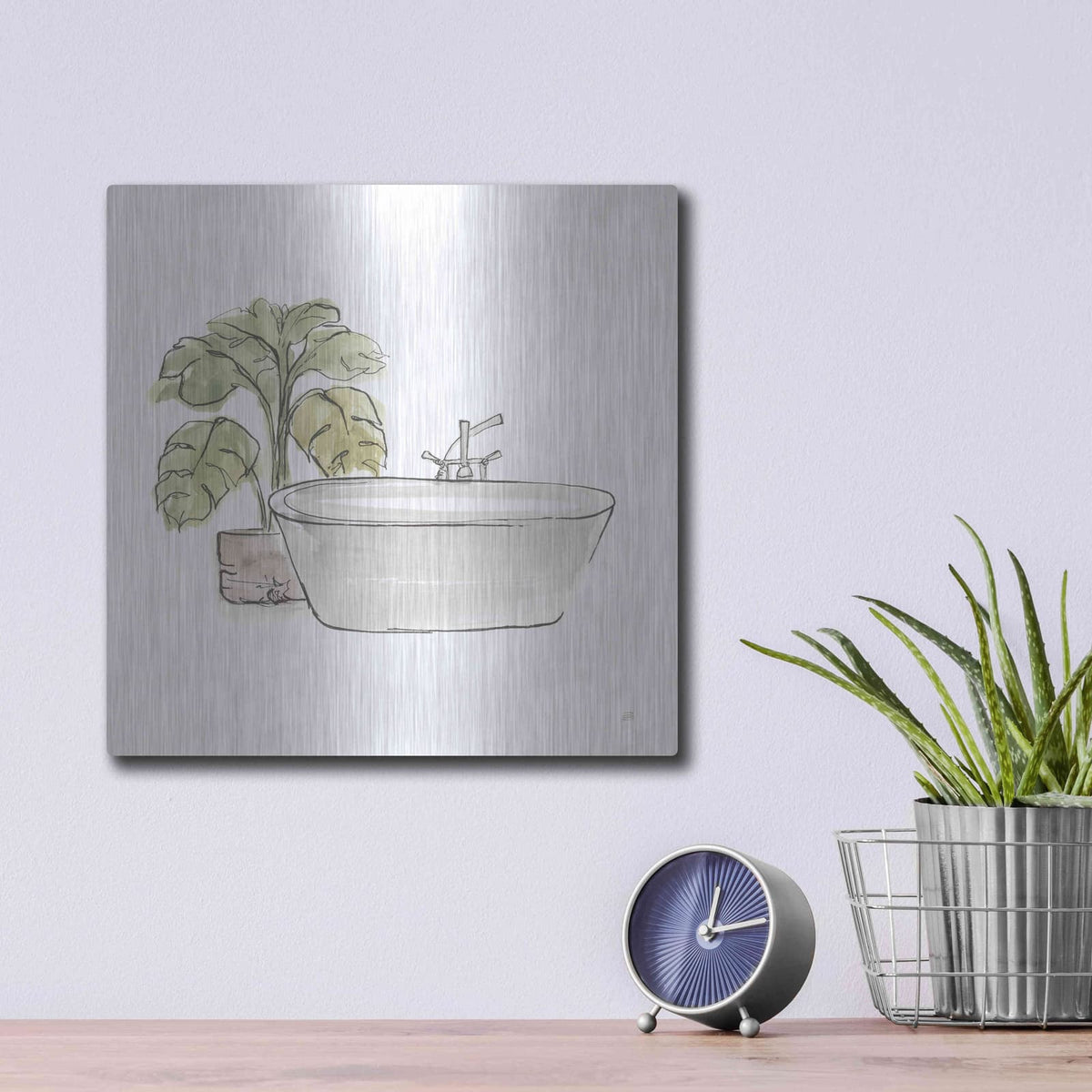 'Neutral Tub IV' by Chris Paschke – Metal Wall Art, 12x12 room view