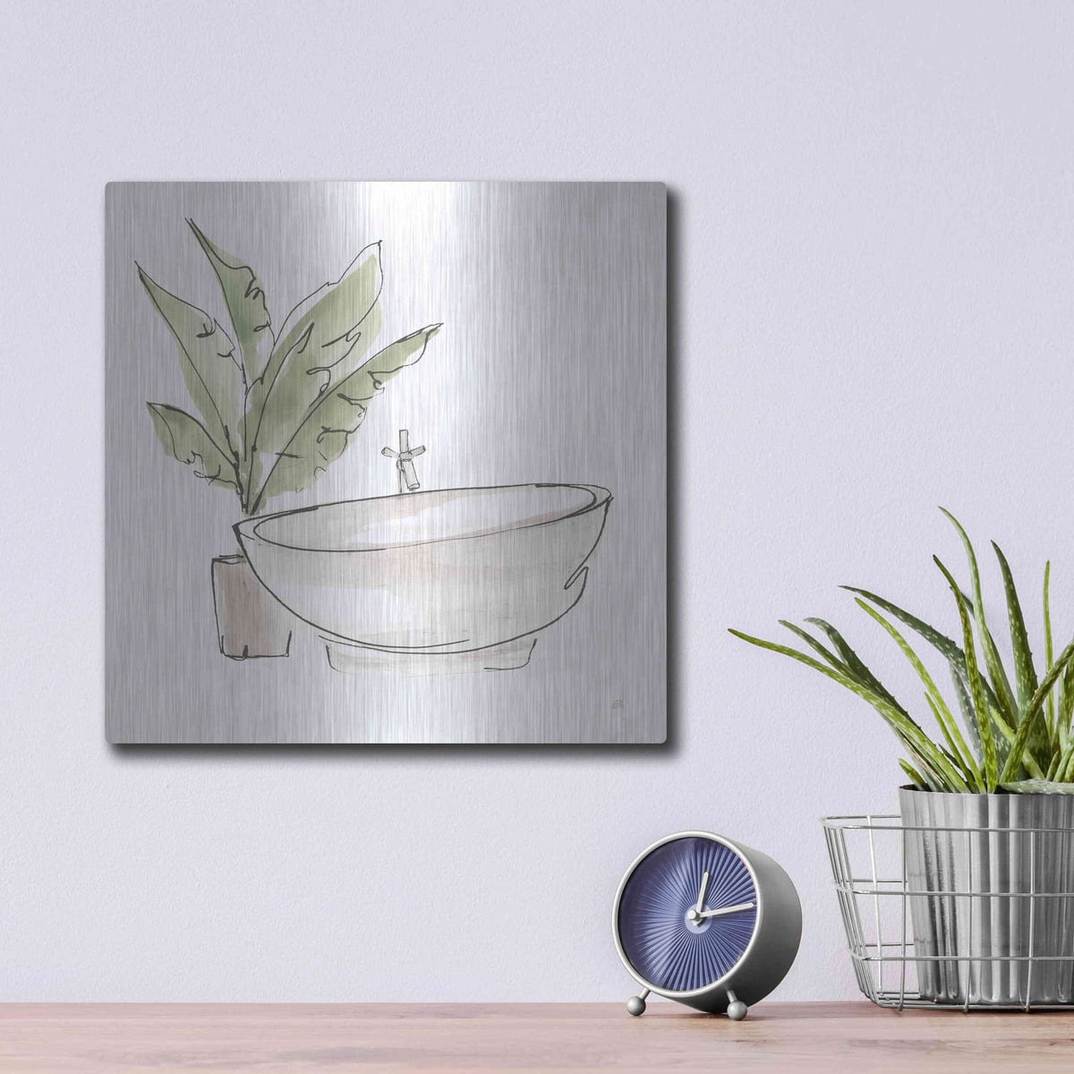 'Neutral Tub V' by Chris Paschke – Metal Wall Art, 12x12 room view