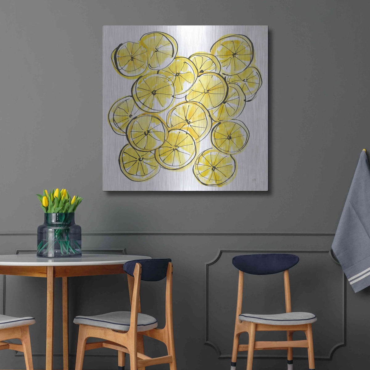 'Cut Lemons III' by Chris Paschke – Metal Wall Art, 36x36 room view