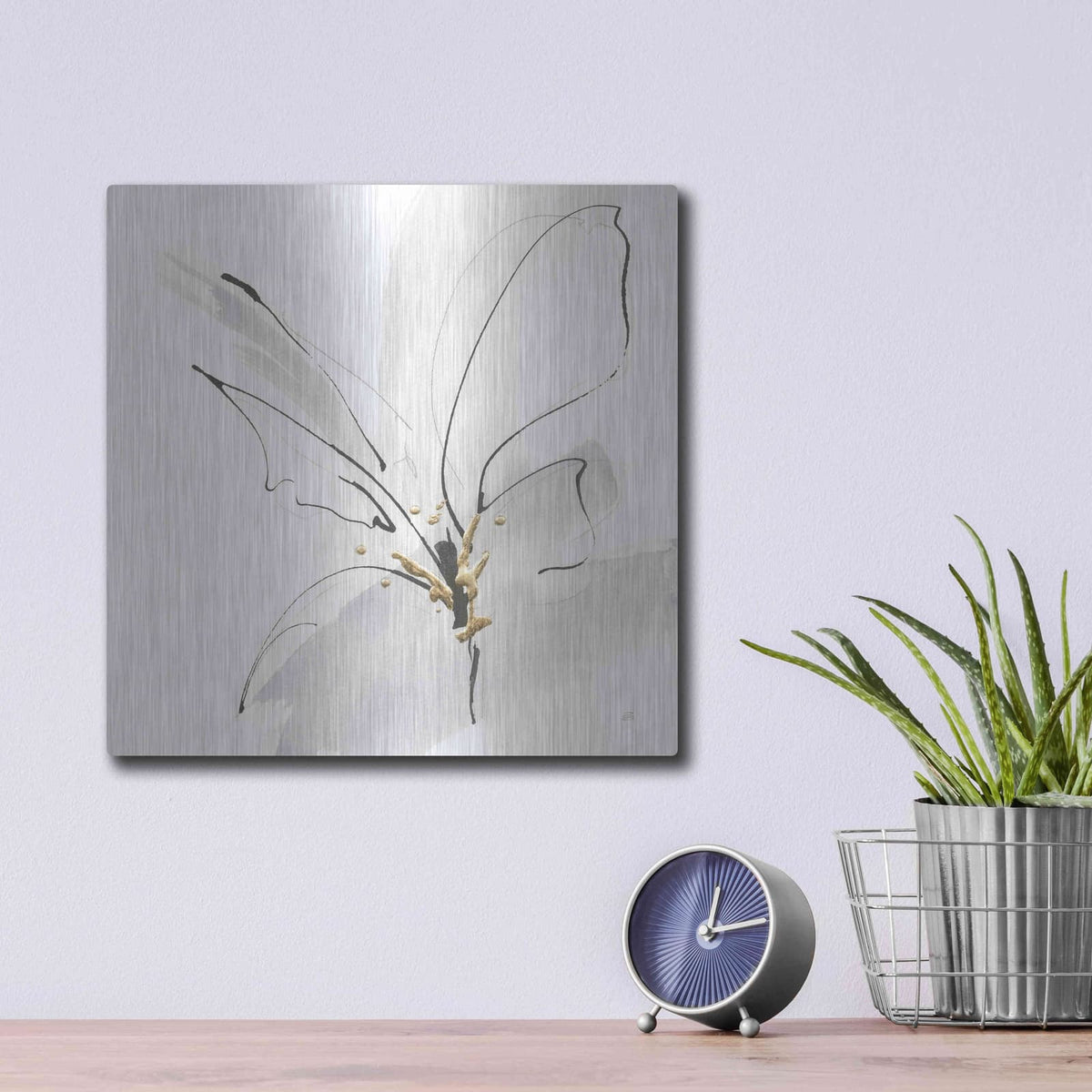 'Cool Gray VII' by Chris Paschke – Metal Wall Art, 12x12 room view