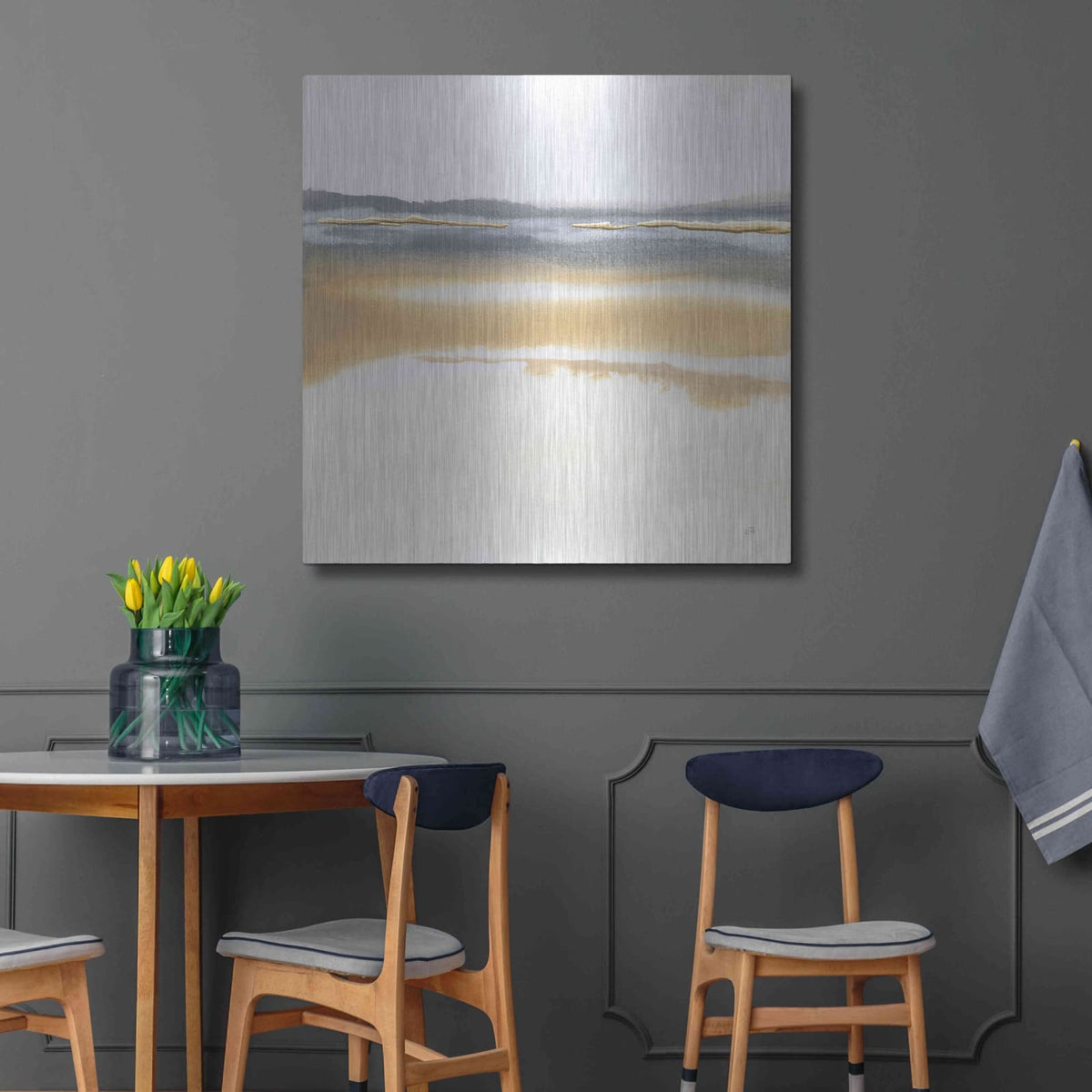 'Beige and Gold I' by Chris Paschke – Metal Wall Art, 36x36 room view