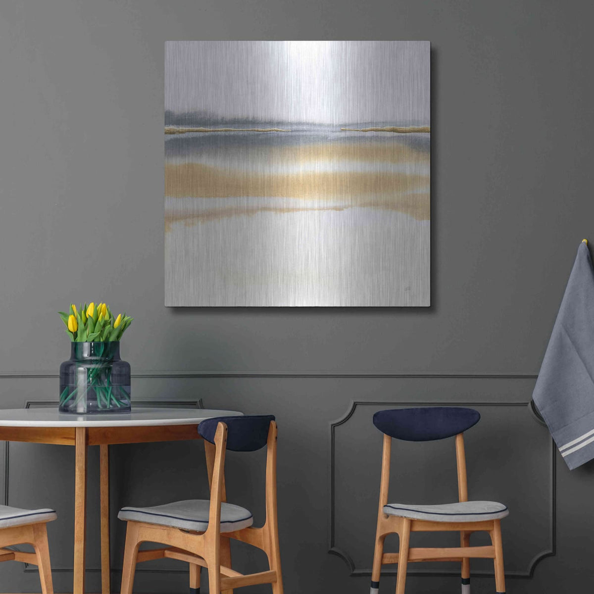 'Beige and Gold II' by Chris Paschke – Metal Wall Art, 36x36 room view