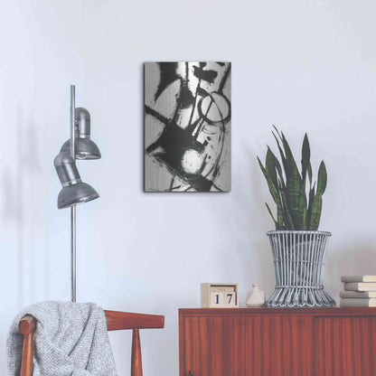 Luxe Metal Art 'Expression Abstract II White Crop' by Shirley Novak, Metal Wall Art,16x24