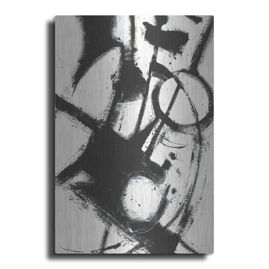 Luxe Metal Art 'Expression Abstract II White Crop' by Shirley Novak, Metal Wall Art