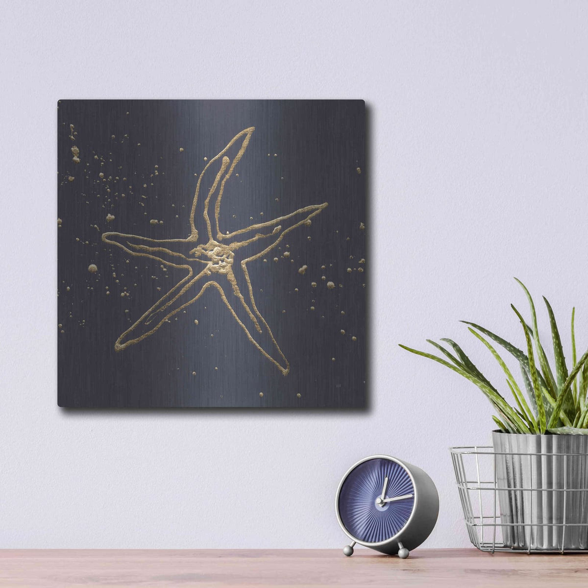 'Gold Starfish II' by Chris Paschke – Metal Wall Art, 12x12 room view