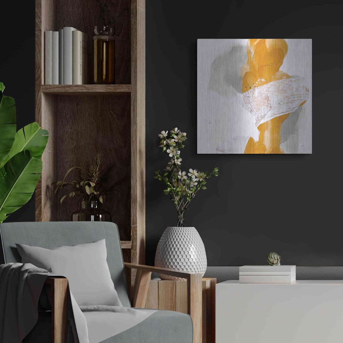 'Amber Wash III' by Chris Paschke – Metal Wall Art, 24x24 room view
