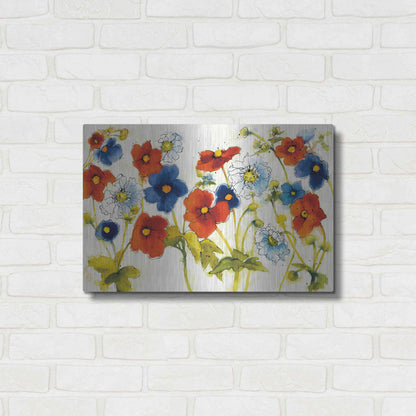 Luxe Metal Art 'Independent Blooms I' by Shirley Novak, Metal Wall Art,24x16