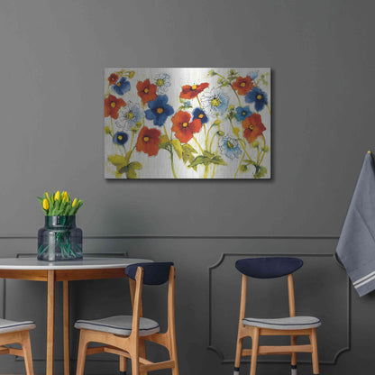 Luxe Metal Art 'Independent Blooms I' by Shirley Novak, Metal Wall Art,36x24