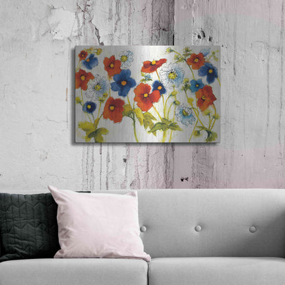 Luxe Metal Art 'Independent Blooms I' by Shirley Novak, Metal Wall Art,36x24