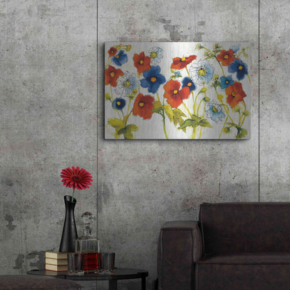 Luxe Metal Art 'Independent Blooms I' by Shirley Novak, Metal Wall Art,36x24
