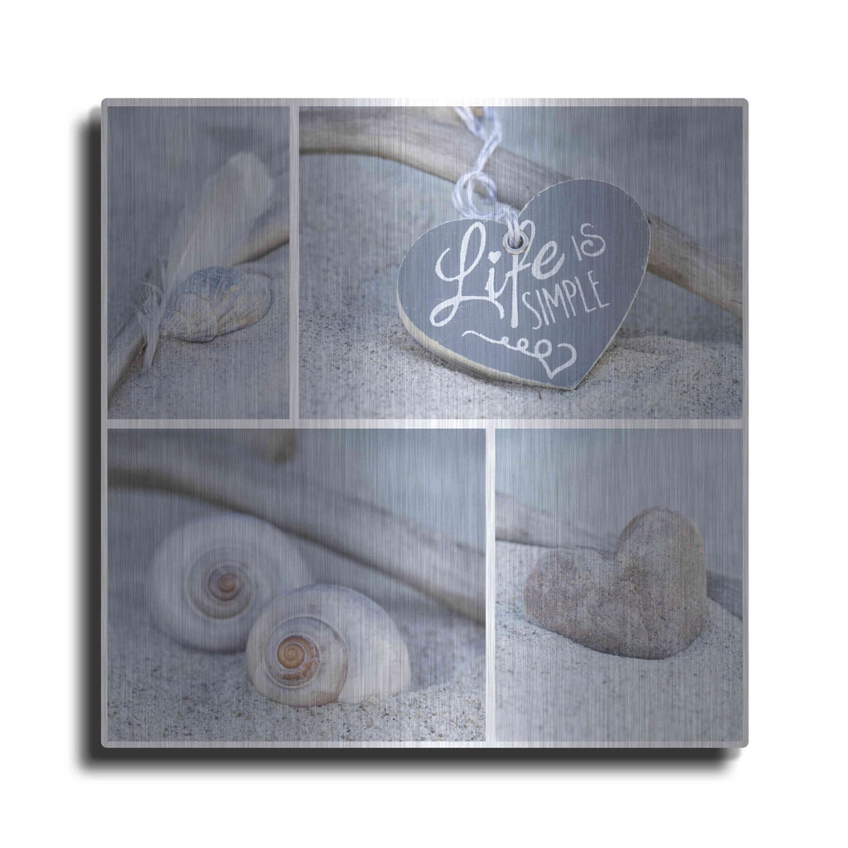 'Summer Beach Still Life Collage' by Andrea Haase – Metal Wall Art