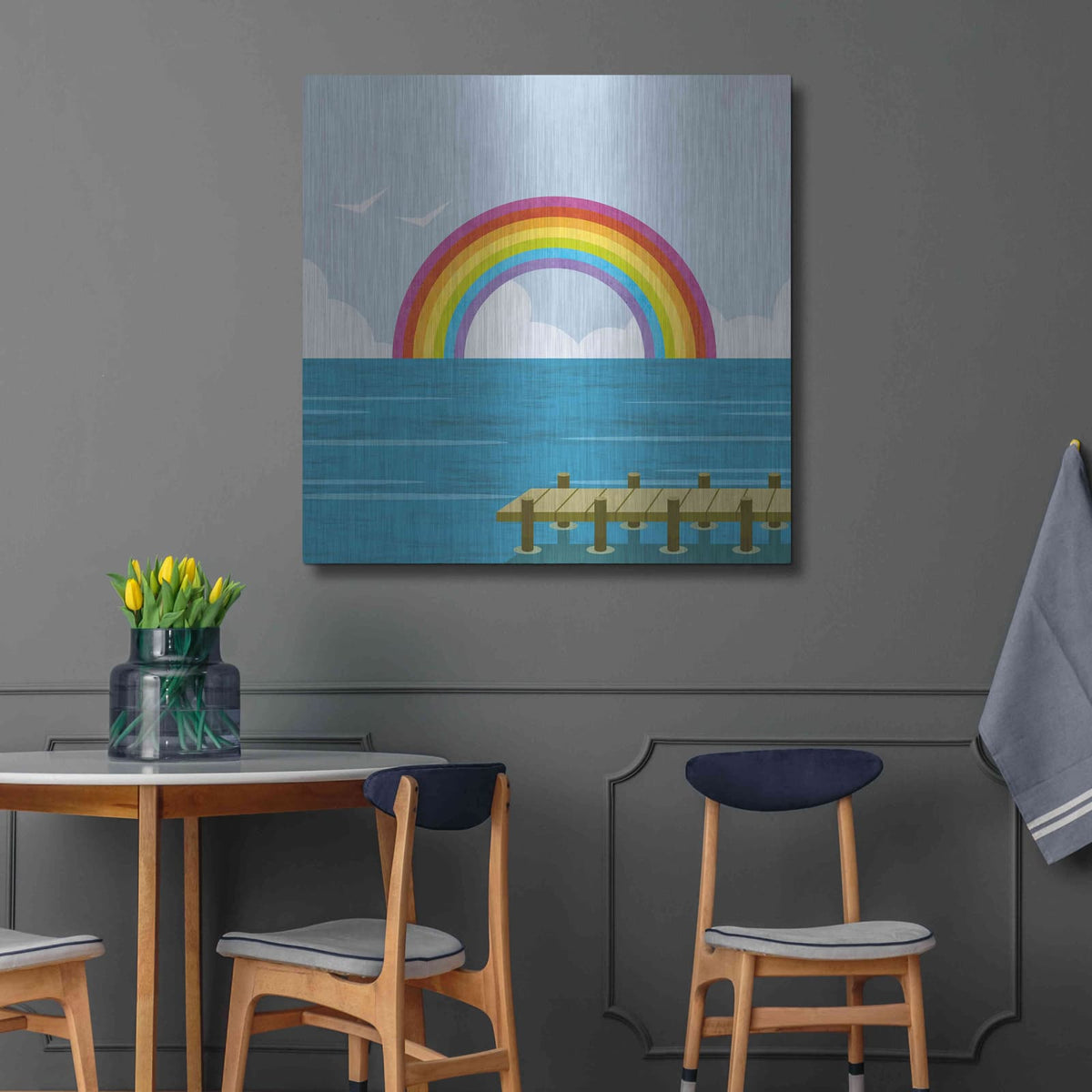 'Happy Summer Rainbow' by Andrea Haase – Metal Wall Art, 36x36 room view