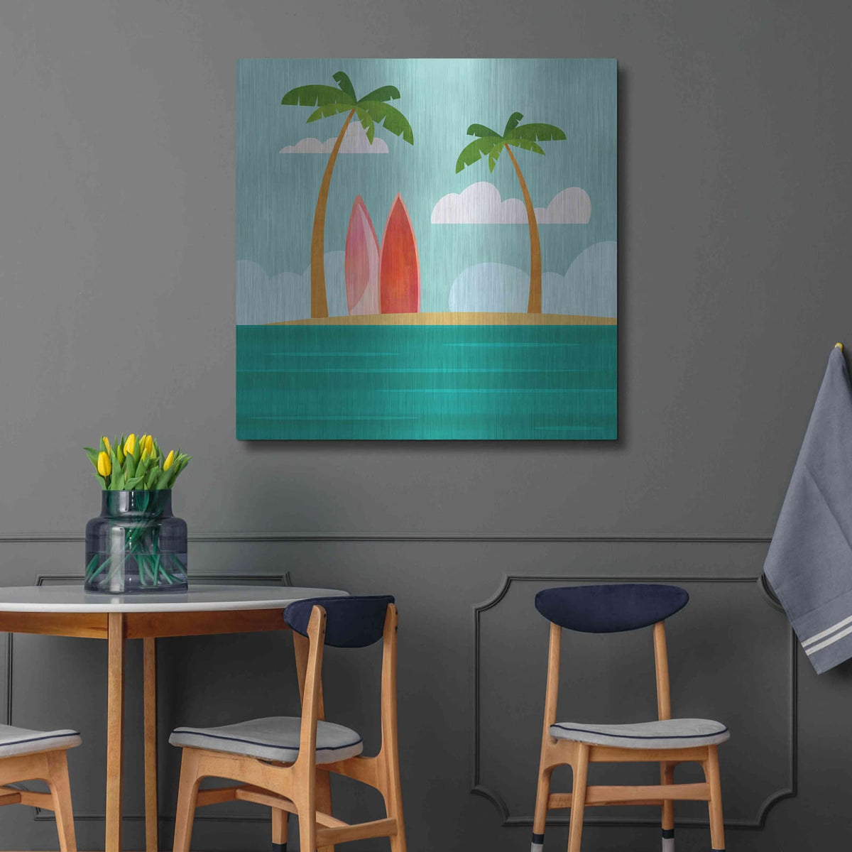 'Caribbean Surf Spot' by Andrea Haase – Metal Wall Art, 36x36 room view