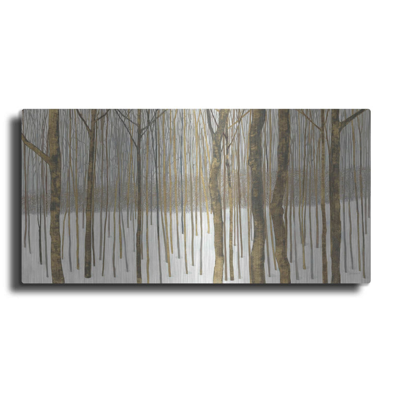 'Woods in Winter Gold' by Kathrine Lovell – Metal Wall Art
