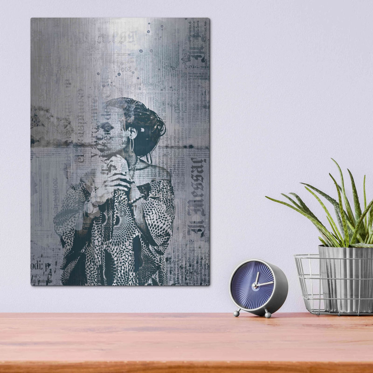 'Los Angeles City Girl Blue Grey' by Andrea Haase – Metal Wall Art, 12x16 room view