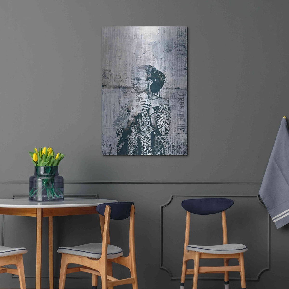 'Los Angeles City Girl Blue Grey' by Andrea Haase – Metal Wall Art, 24x36 room view