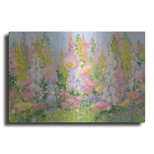 Luxe Metal Art 'Garden Pastels I Blue Sky' by Shirley Novak, Metal Wall Art