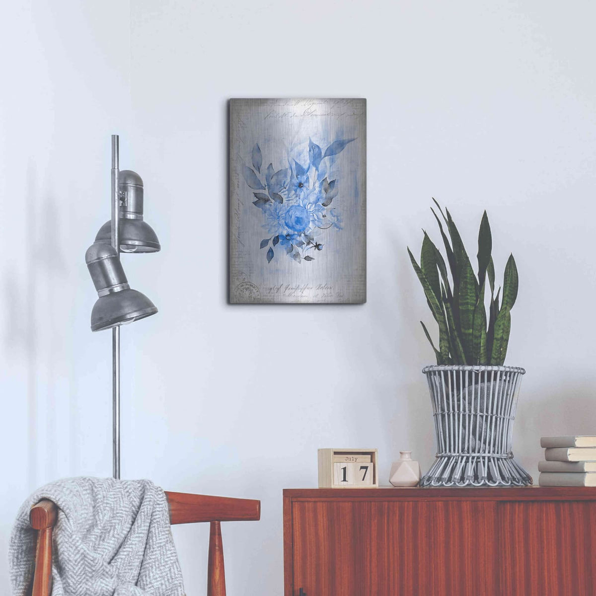 'Blue Flower Dream' by Andrea Haase – Metal Wall Art, 16x24 room view