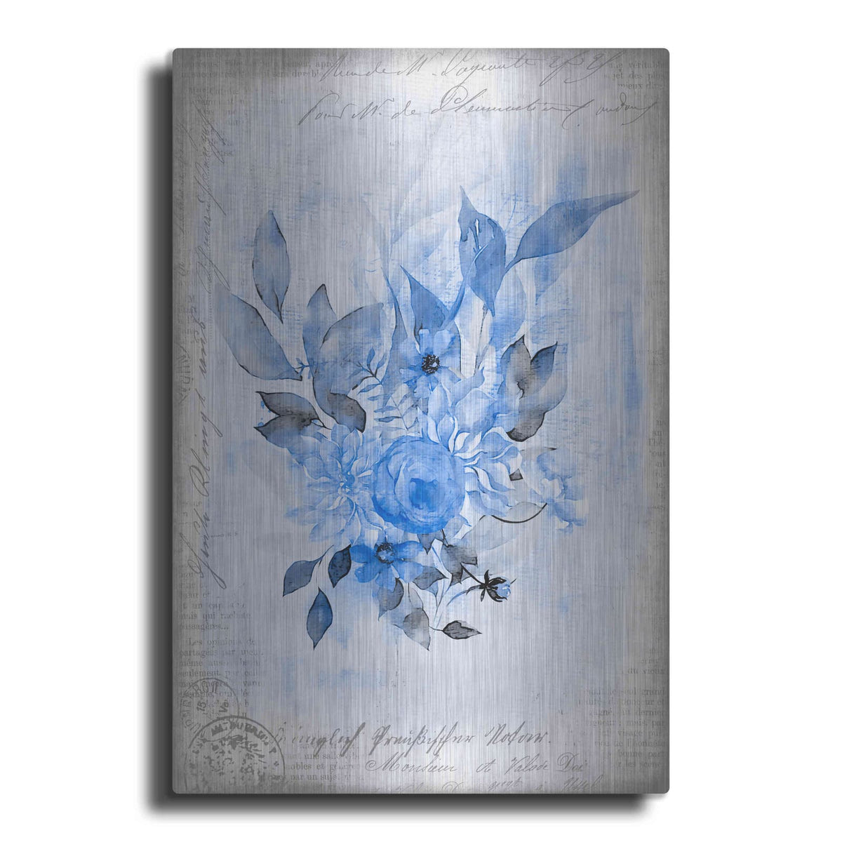 'Blue Flower Dream' by Andrea Haase – Metal Wall Art