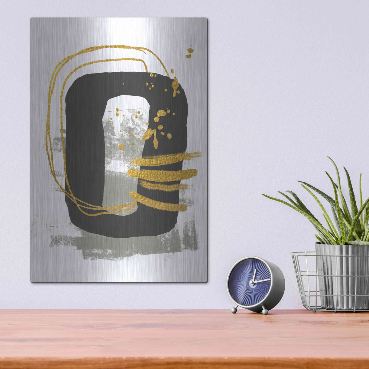'Gold Meets Neutrals V' by Andrea Haase – Metal Wall Art, 12x16 room view