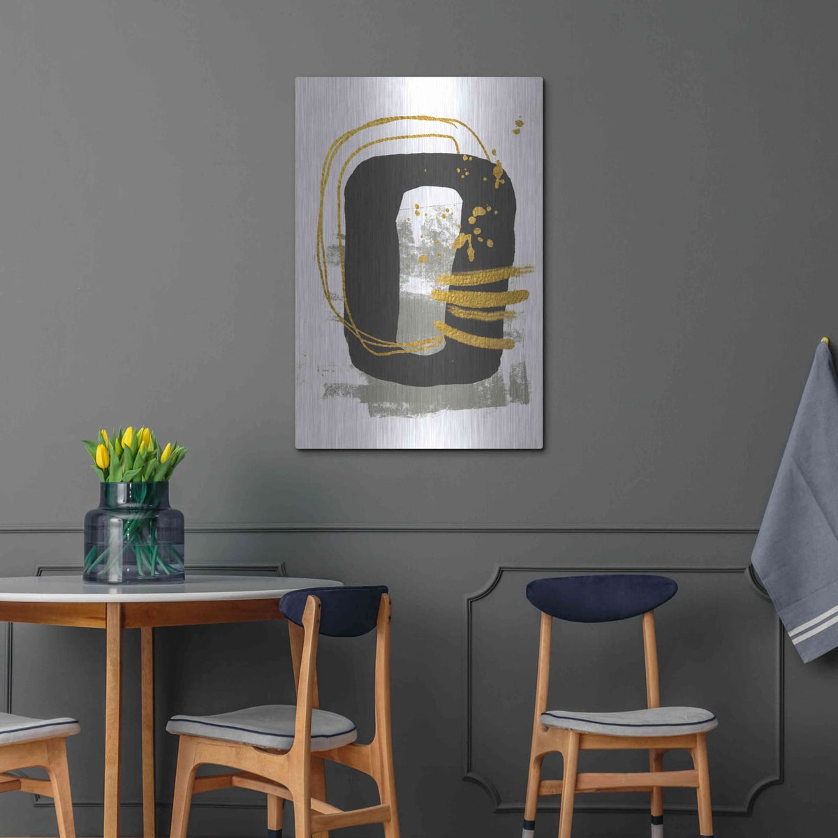 'Gold Meets Neutrals V' by Andrea Haase – Metal Wall Art, 24x36 room view
