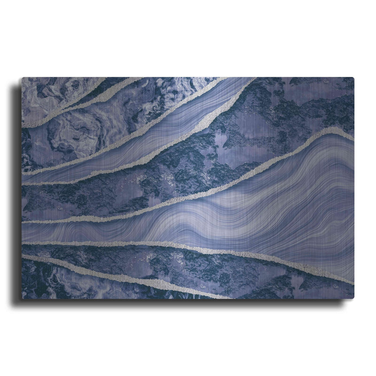 'Blue Marble And Stone' by Andrea Haase – Metal Wall Art