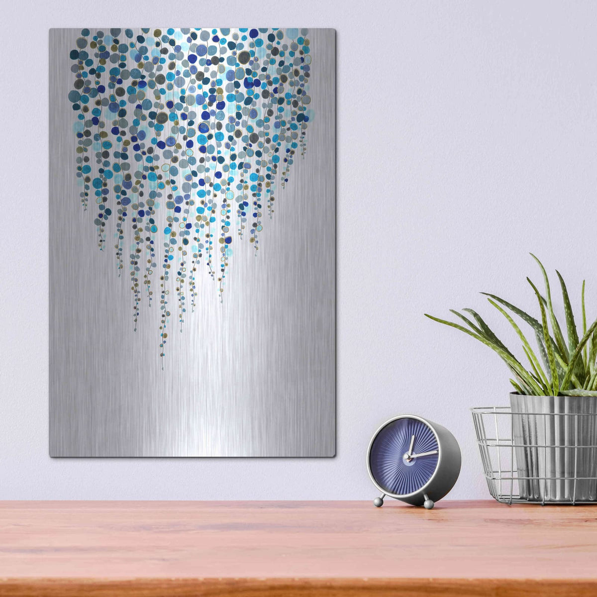 'Fancy Dots Blue' by Andrea Haase – Metal Wall Art, 12x16 room view
