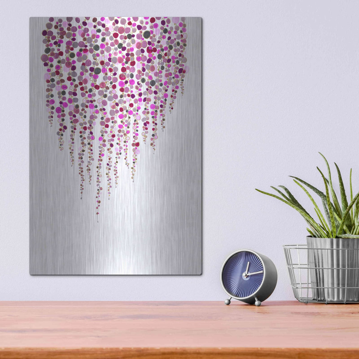 'Fancy Dots Pink' by Andrea Haase – Metal Wall Art, 12x16 room view