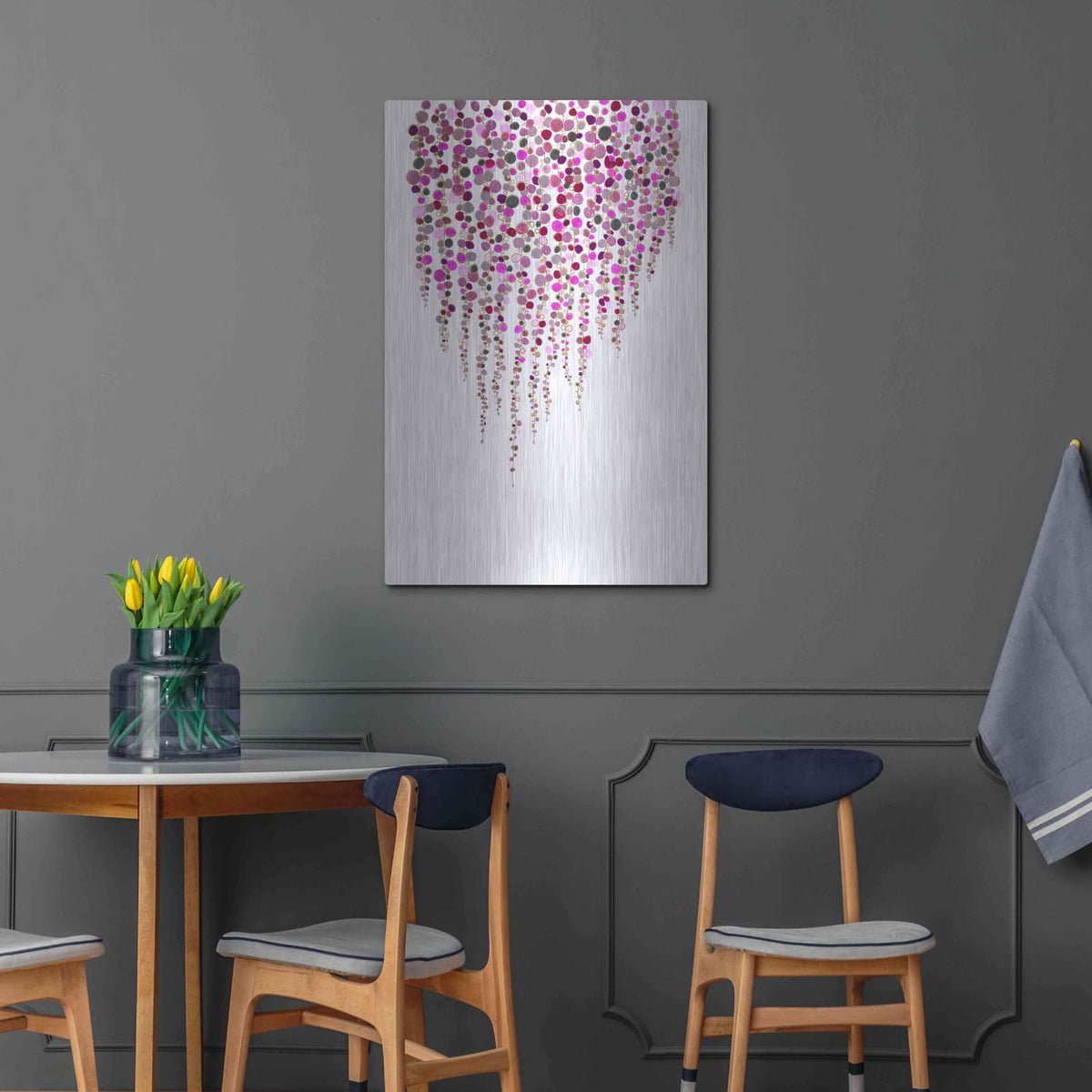 'Fancy Dots Pink' by Andrea Haase – Metal Wall Art, 24x36 room view
