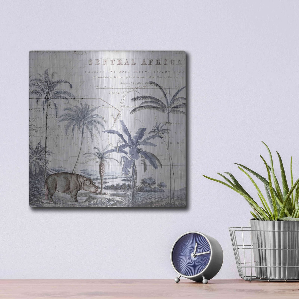'Hippo Adventure' by Andrea Haase – Metal Wall Art, 12x12 room view
