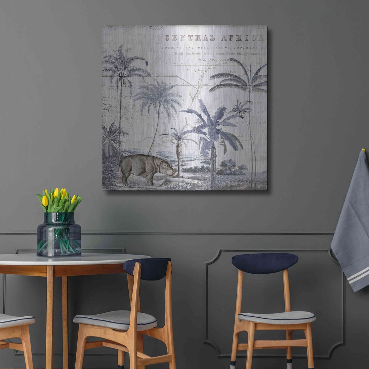 'Hippo Adventure' by Andrea Haase – Metal Wall Art, 36x36 room view